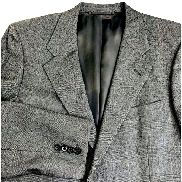 Hickey Freeman Wool Sport Coat Bespoke Boardroom Glen Plaid Gray 41 Academia Men - Picture 5 of 12
